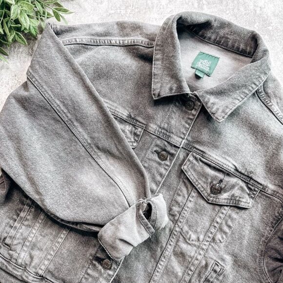 Wild Fable Grey Denim Jean Jacket Size Small - Picture 1 of 6